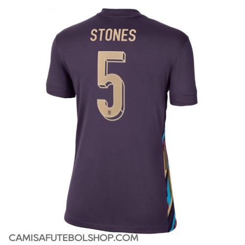 Camisa de time de futebol Inglaterra John Stones #5 Replicas 2º Equipamento Feminina Europeu 2024 Manga Curta